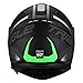 TRIANGLE Full Face Dual Visor Matte Black Street Bike Motorcycle Helmet (Large, Matte Green)