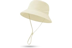 MA COWCF Baby Sun Hat 0-6 Years Toddler Boys Girls Adjustable Bucket Hats Kids Bucket Hats UPF 50+ Wide Brim Beach Swim Pool