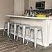 Yaheetech 24 Inches Metal Bar Stools High Backless Indoor/Outdoor Counter Height Stackable Stools Kitchen Counter Chair Island Set of 4 Silver, 331 lb