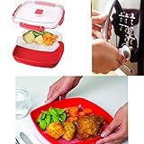 Sistema Microwave Collection Plate with Removable Steaming Rack, Large, 44.6 oz./1.3 L, Red