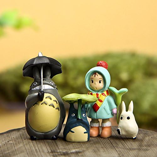 TOMUM Set of 4 PCS Miyazaki Hayao Totoro for Dollhouse Decor Fairy Garden DIY Kit