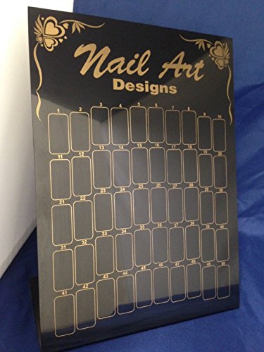 Black Nail Art Designs 50 Slot Nail Tips Display Board