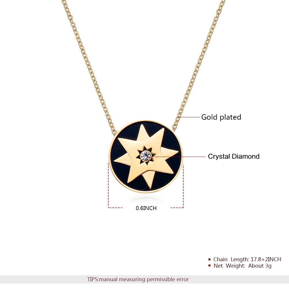 GEORGE · SMITH Moonlight Lover Charm Womens Pendant Necklace Gold Link Bracelets Crescent Moon and Star Element,Stainless Steel Jewelry Sets Birthday Gifts (Gold-star)