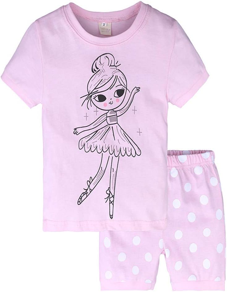 Ensembles De Pyjama Vetements De Nuit Et Peignoirs Fansu Imprime Animal Mignon Rose 2 Pieces Fille Ensembles De Pyjama Ete Bebe Coton Manches Courte Pyjamas Tops Et Short Loisirs Enfant Vetements De