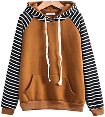 Autumn Winter women Hoodies Striped With Pockets Sweatshirts (Size XL)