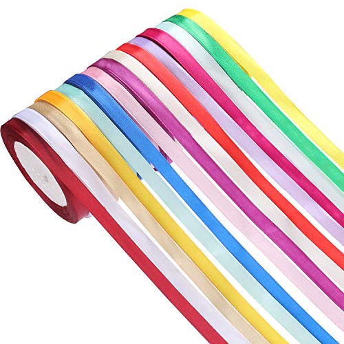 image for HOOSUN Pastel Ribbon,Fabric Ribbon,Silk Satin Roll,Satin Ribbon Rolls,