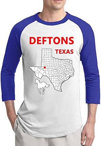 TNJE Men's Deftones Texas Long Sleeve Baseball Raglan Shirt RoyalBlue]