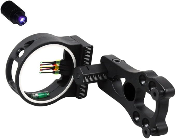 5 Pin Bow Sight .029" Adjustable Fiber Optics with LED