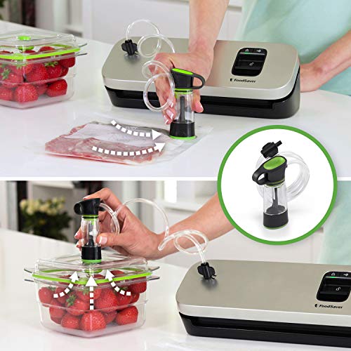 FoodSaver VS1190X, kompaktes Vakuumiergerät mit Handheld-Vakuumierer | 1 kleine Rolle & 5 kleine Beutel | Silber mit… – Bild 6