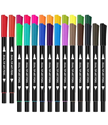 24-Colors-Dual-Tip-Brush-Pen-Art-Markers-Fine-Tip-Marker-Calligraphy-Brush-Pens-with-30-More-Ink-for-Journaling-Sketching-Hand-Lettering-Coloring-Books