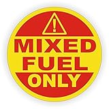 Mixed Fuel Only Vinyl 2" Round Decal | Sticker | Label 50:1 Fuel Gas Door Label Weatherproof
