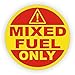 Mixed Fuel Only Vinyl 2" Round Decal | Sticker | Label 50:1 Fuel Gas Door Label Weatherproof primary