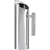 Stainless Steel 53oz/1.5L Metal Pitcher with Ice Guard, Silver Restaurant Jug with Handle for Iced/Hot Beverages