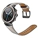 Kartice Compatible ASUS ZenWatch 3 Band,Vintage Genuine Leather Watch Band Strap Replacement Watchband with Secure Metal Clasp Buckle for ASUS ZenWatch 3 WI503Q (Grey-14mm)