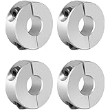 Sinoblu Pack of 4 Double Split Shaft Collar with M4 Set Screw, 6mm Bore Size, 20mm OD, 8mm Thickness