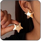Big Star Earrings Studs Statement Earrings for Women Chunky Earrings Star Earrings Large Earrings Star Chunky Jewelry Star Accessories