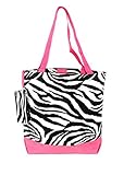 Ever Moda Zebra Collection Tote Bag, Large 17-inch