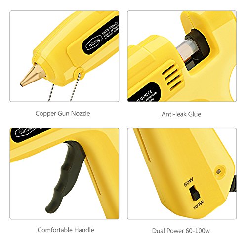 image for Isinlive Hot Glue Gun with 10pcs Glue Sticks Heavy Duty Hot Melt Glue 
