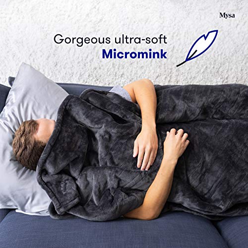 zenstone | 60 Second Preheat - Mysa Next Gen Heated Blanket Throw with Sensor + Italian Micromink | New 2020 - Consumer's Choice for Heated Blanket | Large 50" x 60" | Full Warrantee