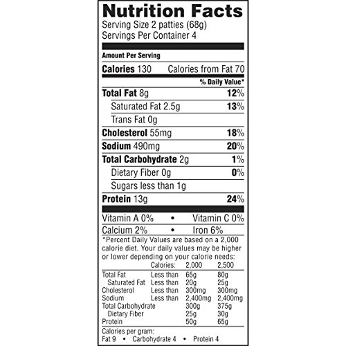 Jimmy Dean Fully Cooked Breakfast Turkey Sausage Patties, Breakfast