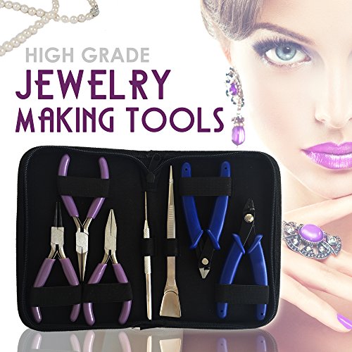 Flying K Jewelry Tools, Jewelry Pliers. Including a Crimper, Organized Zipped Case for Your Jewelry Making Tools. These Jewelry Making Supplies Will Help with Beading, Wire, or Repairs. (Black) - Thumbnail 7