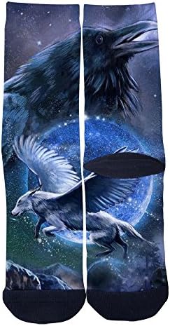 EveninSky Men's Women's Custom Magic!!! Exchange Owls with Wolfs Creative Casual Crew Socks