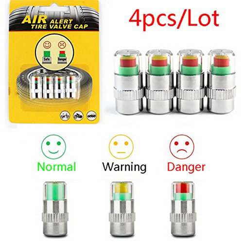 Daycount 4 Pcs 2.4 Bar 35 PSI Auto Car Tire Pressure Monitor Valve Stem Caps Sensor Indicator Alert Diagnostic Tools Kits - Thumbnail 2