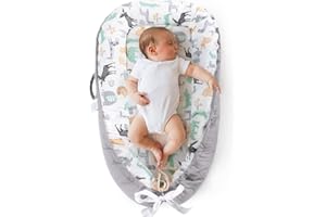 SOOBABY Baby Lounger Cover Baby Nest Cover 100% Cotton Breathable Sleeping Bed Cover for Newborn Nest Co Sleeping Bed Machine Washable,Animals