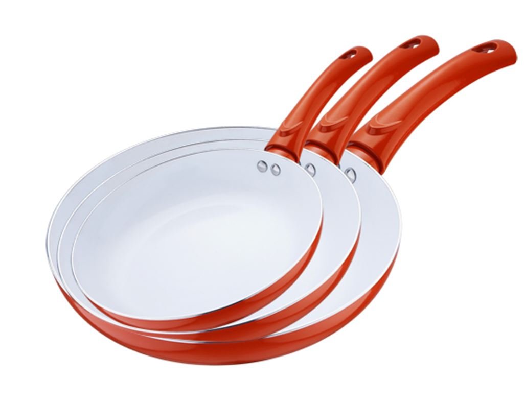 Renberg Rb1004 Ceramic Non Stick Frying Pan Set 20cm 24cm & 28cm Frying