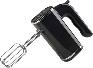 Ofefan 5-Speed Hand Mixer Blender With 4Stainless Steel Accessories (4 Stir Bars) For Baking Cakes In The Kitchen-Black