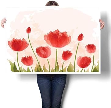 Amazon キャンバス絵画 ツリーブロッサムバズ春の花 季節ペダル ボディ 風 イメージ イエロー ペイント ホームデコ 油絵 フレームなし 36 X inch 90x50cm 1pc アートフレーム ポスター オンライン通販
