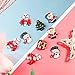 ULTNICE 15pcs Miniature Christmas Accessories Resin Snowman Santa Claus Christmas Tree Candy Cane