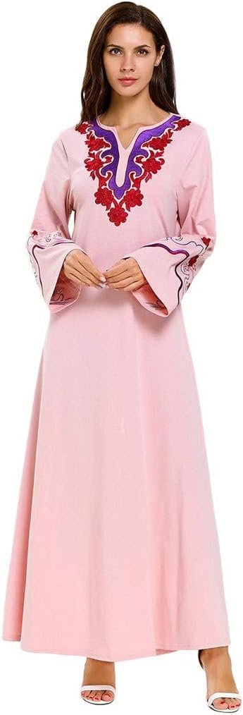 FIRERO Women Long Dress Robe Embroidery Abaya Islamic Dubai Kaftan Muslim Ramadan Clothing