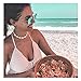 Fesciory Puka Shell Choker Necklace for Women Summer Natural Cowrie Adjustable Necklace Bracelet Set, Handmade Boho Hawaiian Beach Seashell Jewelry for Girls(Beige Shell)