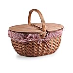 Picnic Time 'Country Picnic Basket' with Red/White Gingham Liner