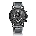 CURREN Men Quartz Watch with Date Calendar PU Leather Casual Waterproof Wristwatch Black/Grey