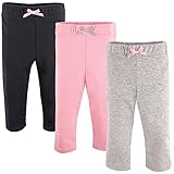 Luvable Friends 3-Pack leggings, Lt Pink & Black, 9-12 Months