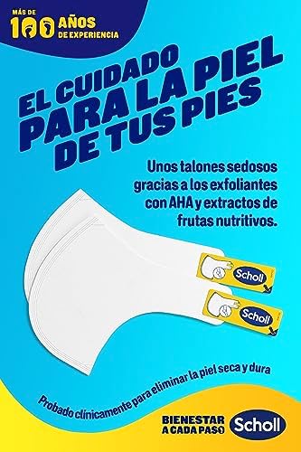 Máscara esfoliante para calcanhar scholl expert care - clinicamente comprovada para eliminar a pele seca e endurecida - 1 par