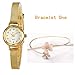Daimon Women's Wrist Watches with Gold Case and Gold Band (# Green)