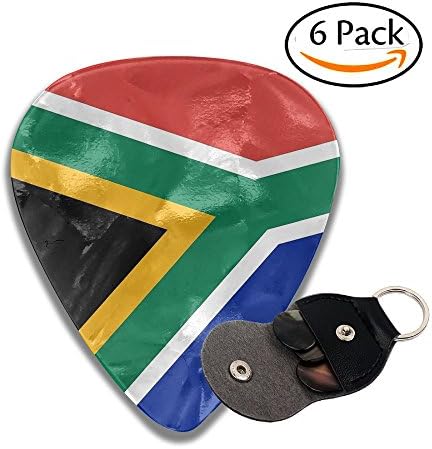 South African Flag 351 Shape Guitar Picks (6 PACK) Unique Designs In Assorted Colors &amp; Celluloid Finish - Awesome For Acoustic, Bass, Or Electric Guitars