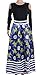 VLUNT Women's African Floral Print A Line Long Skirt Pockets Two Pieces Maxi Dress,Blue,Large