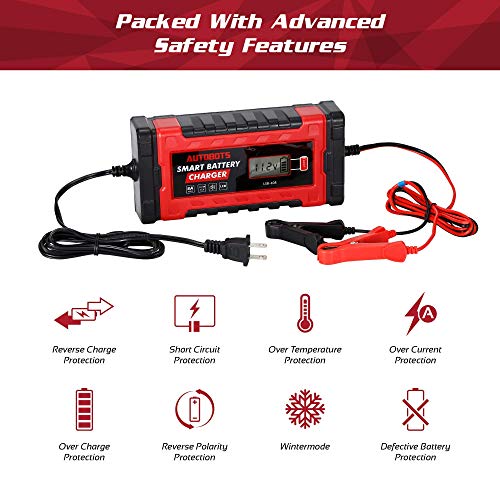 Autobots EnerGen Smart Battery Charger | Fully Automatic 12v & 24v Car, Auto, Motorcycle, Marine, and Boat Battery Maintainer | Perfect for AGM, Gel, and Lead Acid Batteries!