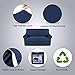 H.VERSAILTEX 2 Piece Loveseat Slipcovers Stretch Furnitue Cover Fit Lovesat Width Up to 70 Inch, Spandex Jacquard Fabric Sofa Protector Suit for T Cushion/Box Cushion- Loveseat - Navy