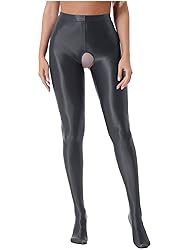 TiaoBug Womens Glossy Oil Yoga Pants Tights