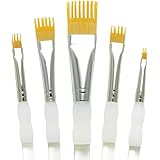 Aqualon Royal and Langnickel Wisp Short Handle Paint Brush Set, Flat, 5-Piece