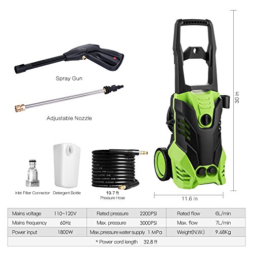image for Binxin 2030 PSI Electric Pressure Washer 1.76GPM w/Power Hose Nozzle G