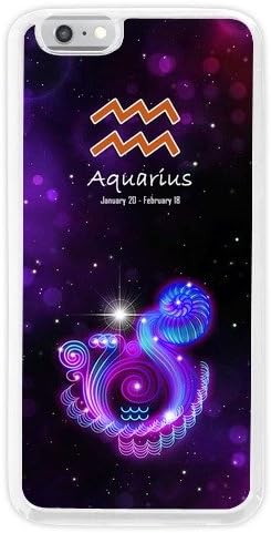 Aquarius of Zodiac Animal Signs with Galaxy Space background TPU Plastic Case for iPhone 6 Plus/iPhone 6s Plus (White)