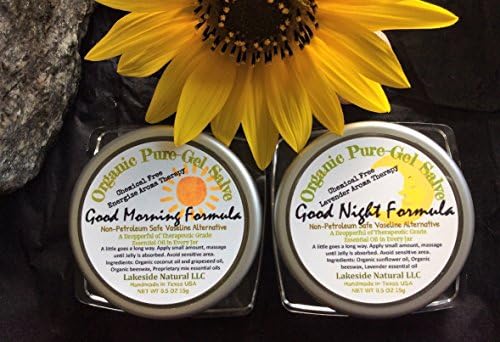100% Natural &amp; Organic Non Petroleum Jelly Ointment Salve Balm (Petroleum Free) Aroma Therapy Duo Packs - Good Morning Formula &amp; Good Night Formula