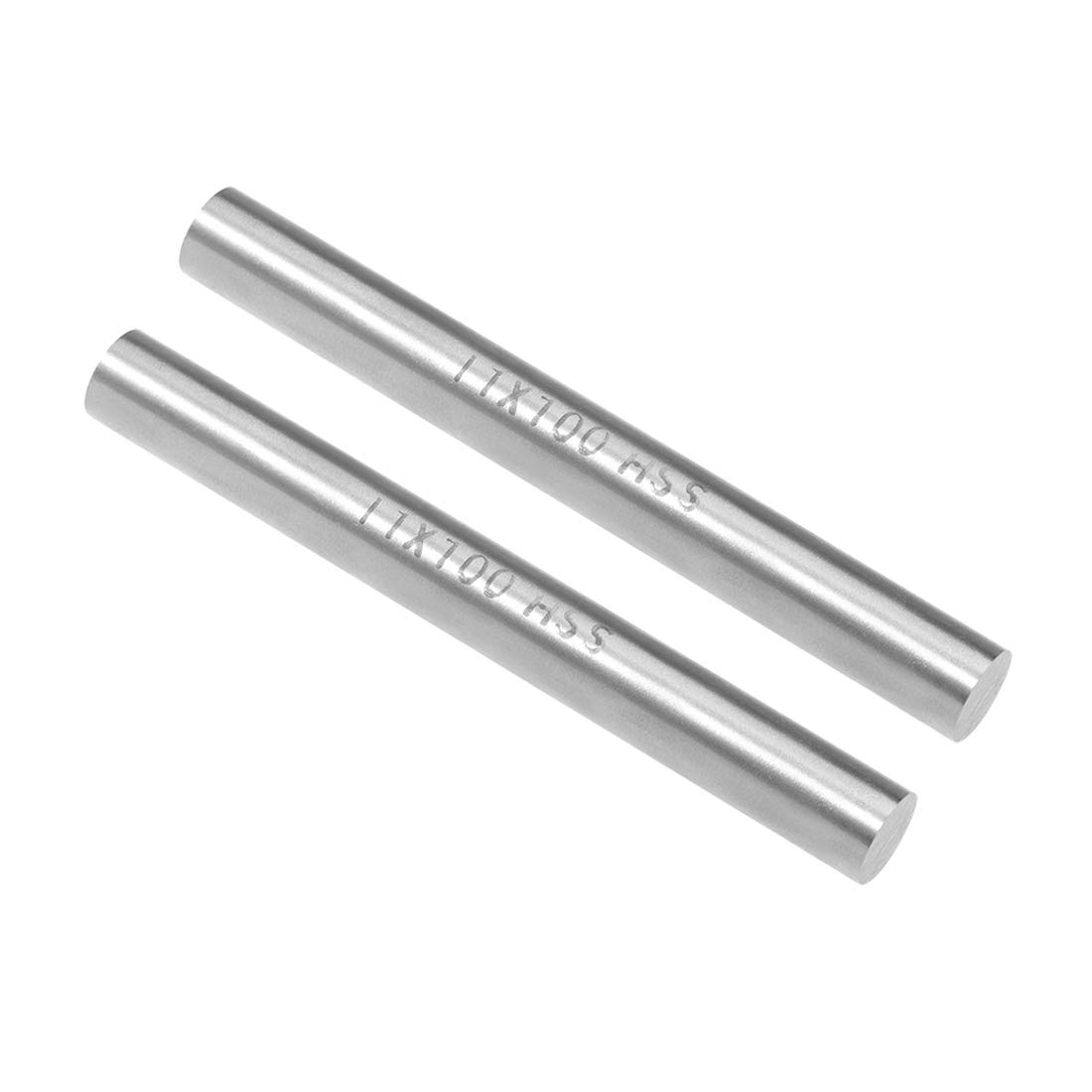 uxcell Round Steel Rod, 11mm HSS Lathe Bar Stock Tool 100mm Long, for Shaft Gear Drill Lathes Boring Machine Turning Miniature Axle, Cylindrical Pin DIY Craft Tool, 2pcs