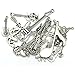 Music Notes Charms, JIALEEY Wholesale Bulk Lots Music Elements Musical Instrument Beads Pendants for Necklace Bracelet Jewelry Making and Crafting(Silver)